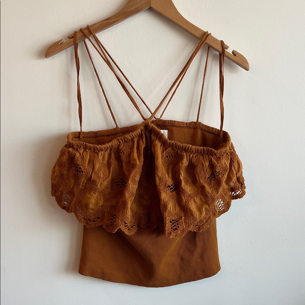Anthropologie Terracotta Lace Camisole